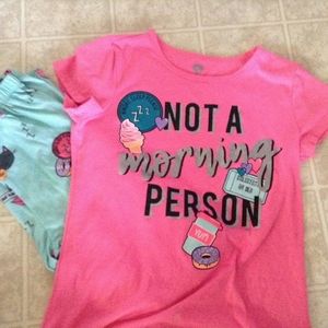 Not a morning person pink pajama set